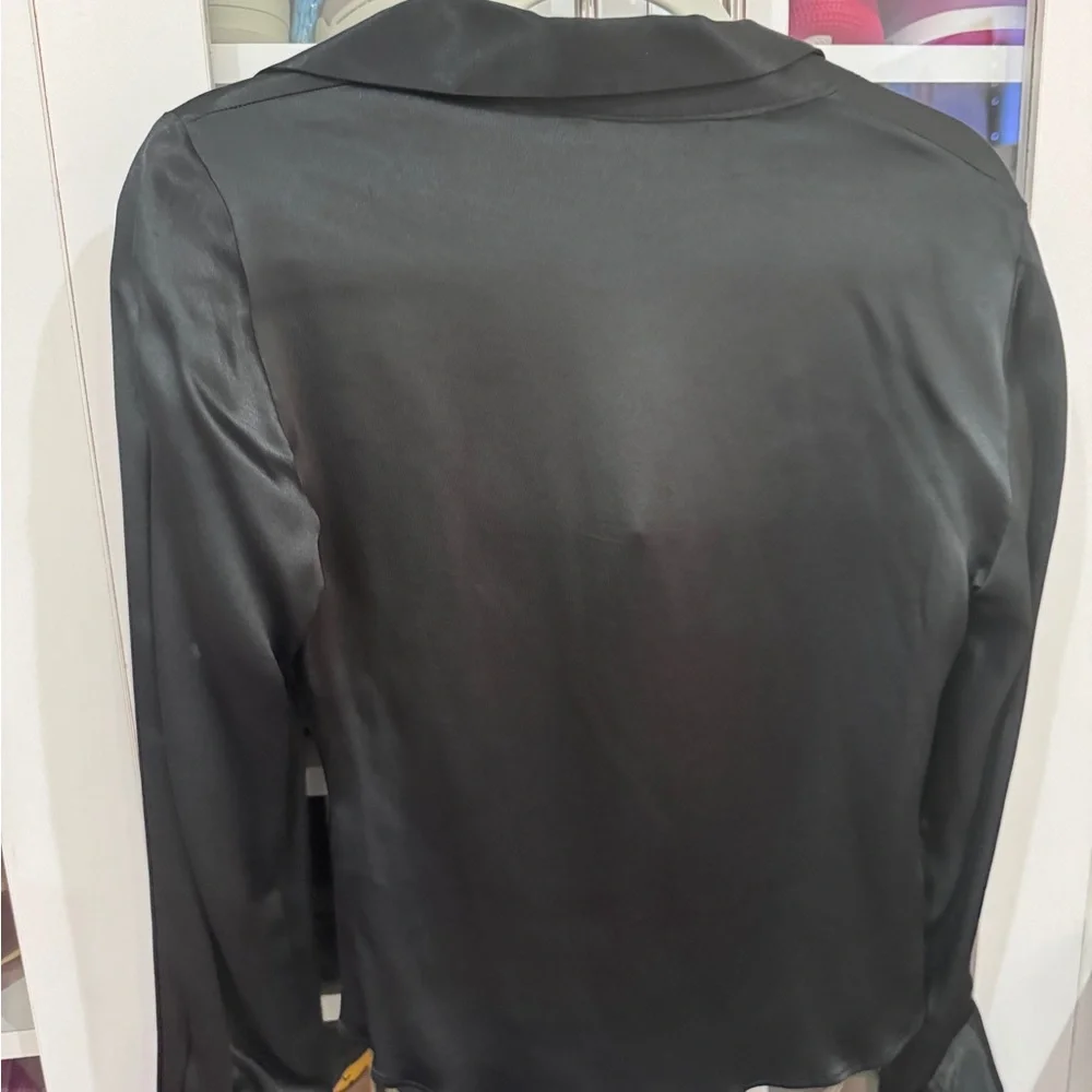 Zara Black Satin Blouse - Picture 8 of 8